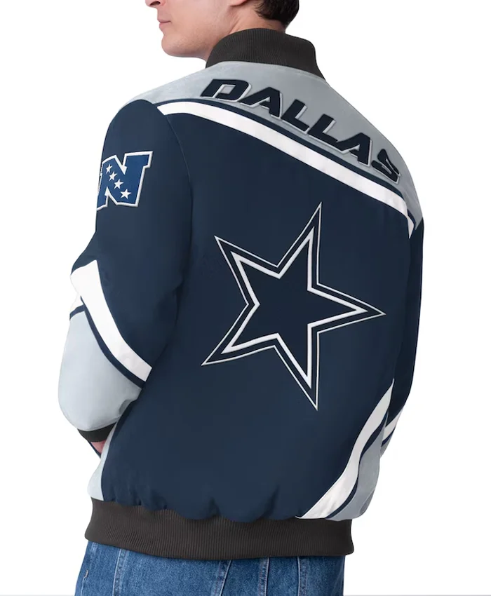 Dallas Cowboys G-III Sports Navy Racing Full-Snap Jacket