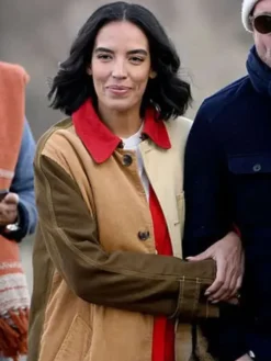 Danielle Olivera Colorblock Cotton Coat with buttoned front and classic collar