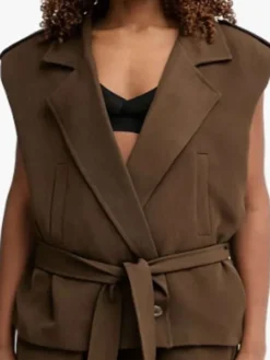 Danielle Olivera In the City Season 1 Brown Wool Vest front view