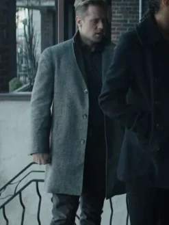 David O’Donnell Reacher Grey Coat Front View