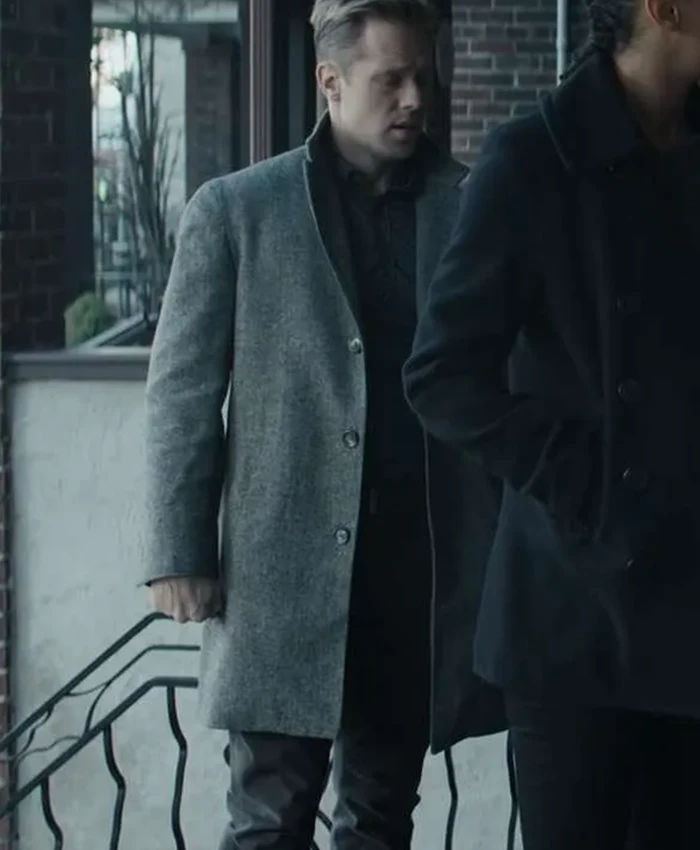 David O’Donnell Reacher Grey Coat Front View