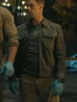 David O’Donnell Reacher S02 Grey Jacket Side View