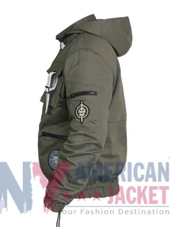 Destiny 2 Vow of The Disciple Green Jacket featuring button and zip closure with multiple pockets