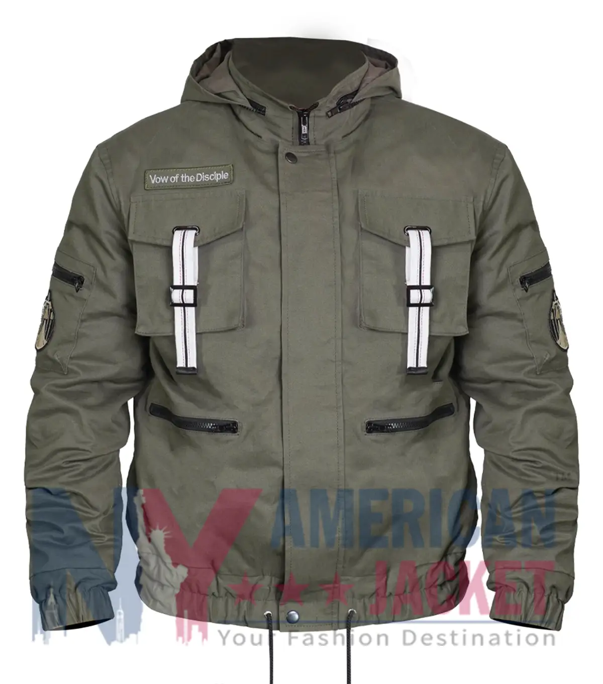 Destiny 2 Witch Queen Vow of The Disciple Raid Green Cotton Jacket front view