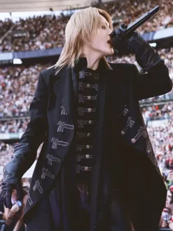 Dior Jimin Arirang Paris Tour Black Wool Coat Front View
