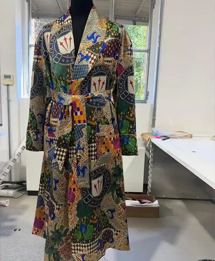 Drake Custom Nocta Silk Multicolor Robe Front View