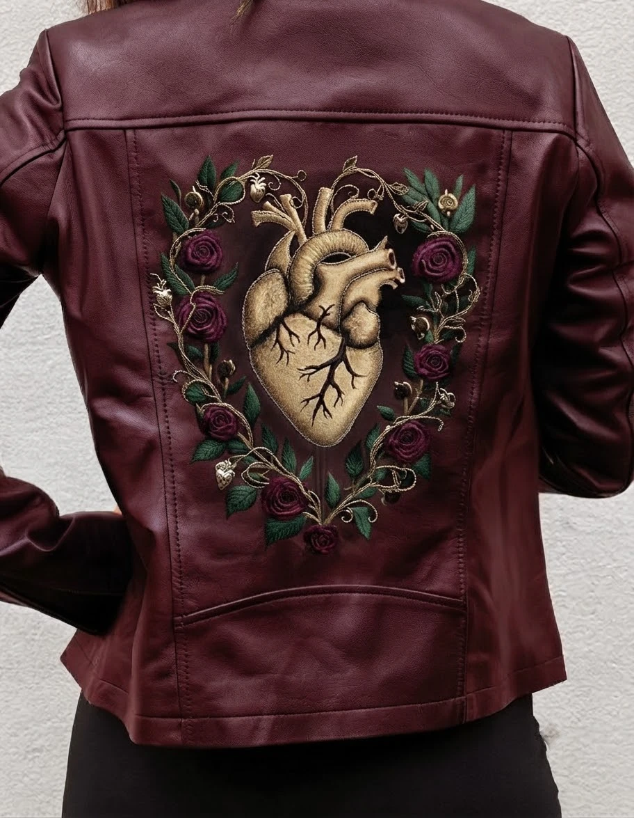 EMBROIDERED LEATHER JACKET