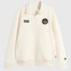 END. x Adidas Angelzarke SPZL Cream Fleece Track Jacket front view