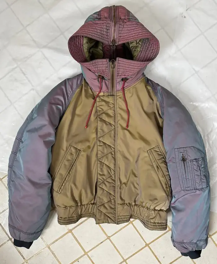 Emporio Armani AW93 Iridescent N2B Bomber Jacket front view in multicolor finish
