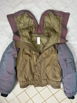 Emporio Armani AW93 Iridescent N2B Bomber Jacket with hooded collar detail
