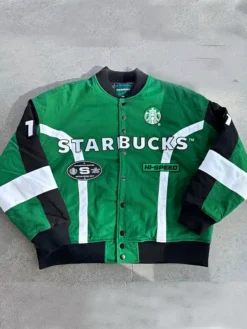 Fanatics Fest NYC 2026 Starbucks Varsity Jacket Front View