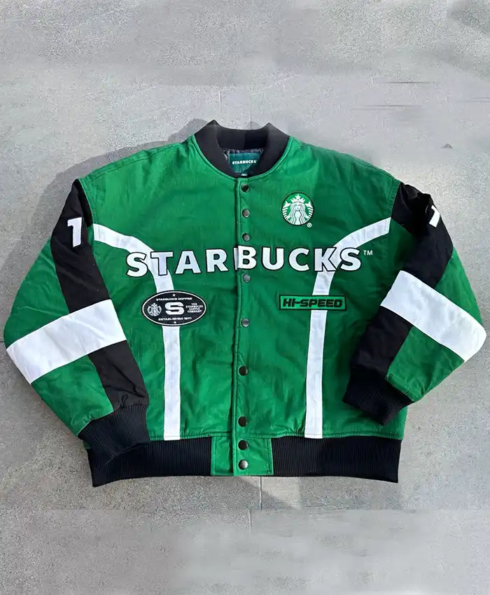 Fanatics Fest NYC 2026 Starbucks Varsity Jacket Front View