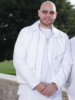 Fat Joe Michael Rubin 2026 White Party White Biker Jacket