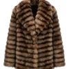 Fightland 2026 Anita Joy Uwajeh Brown Fur Coat