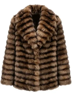 Fightland 2026 Anita Joy Uwajeh Brown Fur Coat