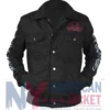 Five Nights At Freddy’s Security Breach Glam Rock Freddy Black Denim Jacket front view