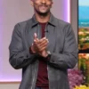 Front view of The Jennifer Hudson Show 2025 Anthony Mackie Grey Cotton Jacket