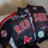 Garrett Crochet Red Sox Black Bomber Leather Jacket