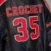 Garrett Crochet Red Sox Black Leather Bomber Jacket