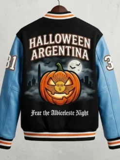 Halloween Argentina Black Varsity Jacket