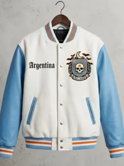 Halloween Argentina White Varsity Jacket
