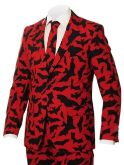 Halloween Bat Print Blazer Suit