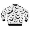 Halloween Bats White Bomber Jacket