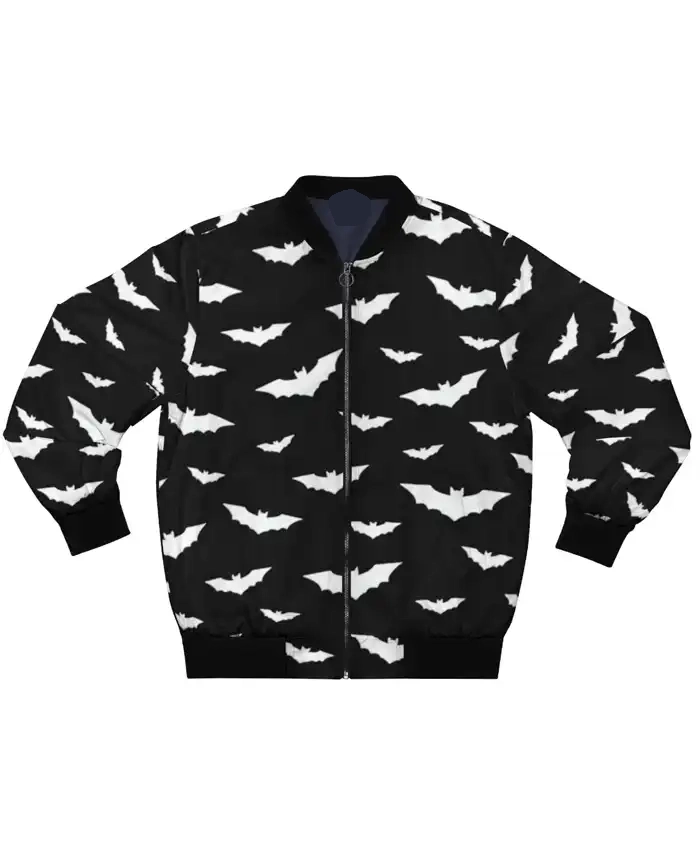Halloween Black Bats Bomber Jacket
