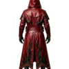 Halloween Gothic Red Leather Duster Cosplay Coat