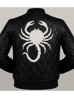 Halloween Gothic Scorpion Leather Bomber Jacket