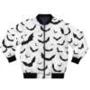 Halloween White Bats Bomber Jacket