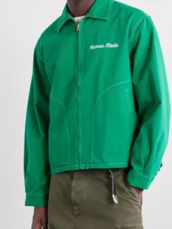 Human Made Green Cotton-Twill Workwear Jacket featuring YKK zipper closure