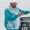 I Don’t Fk With You E-40 Teal Leather Jacket