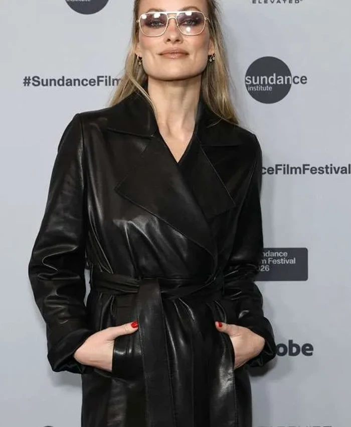 I Want Your Sex Olivia Wilde Leather Trench Coat