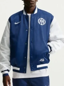 Inter Milan Fanatics Fest NYC 2026 Blue Satin Jacket Front View
