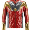 Iron Man Red Golden Genuine CowHide Leather Jacket