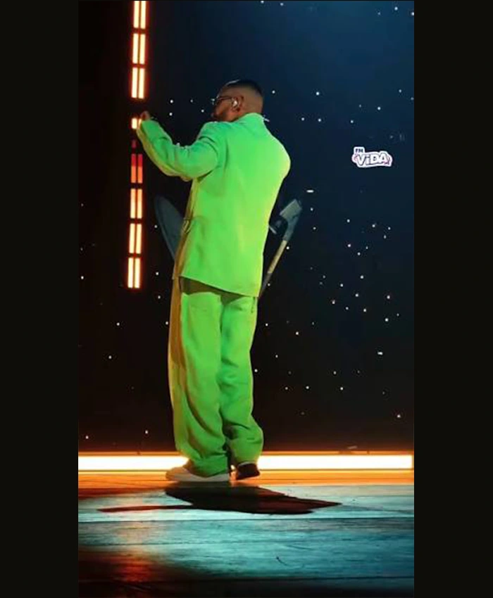 J Balvin Paris Final Show 2026 Green Suit