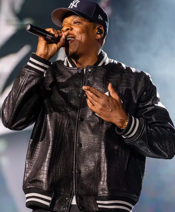 JAŸ-Z 30 Yankee Stadium New York Leather Black Jacket
