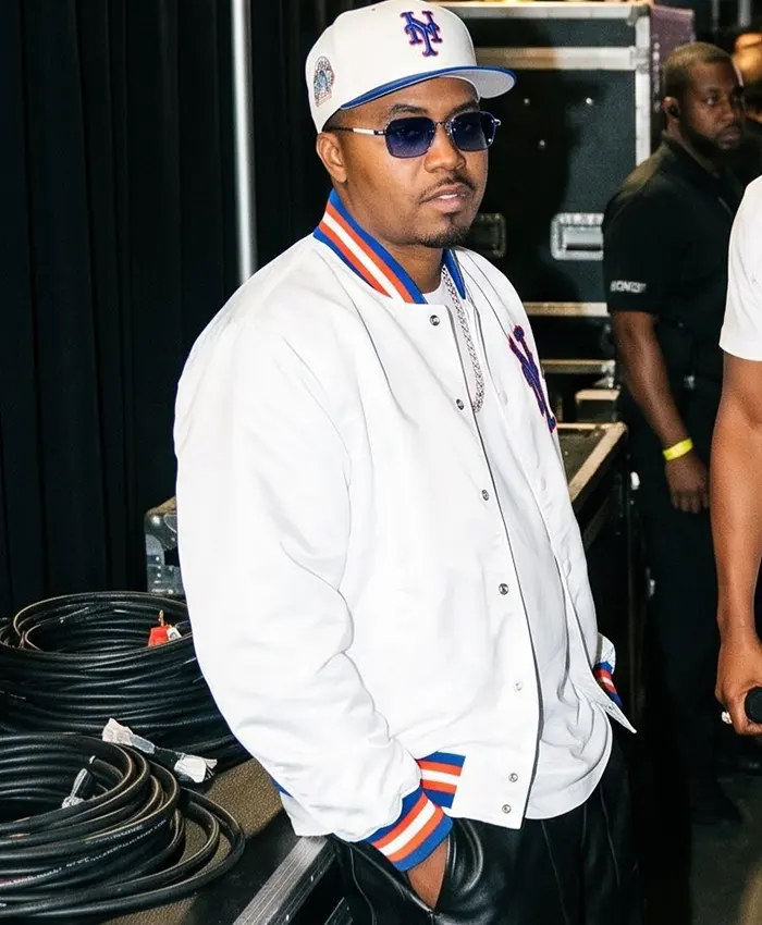 JAŸ-Z 30 Yankee Stadium New York Nas White Varsity Jacket