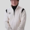 Jackie Chan Karate Kid White Bomber Jacket