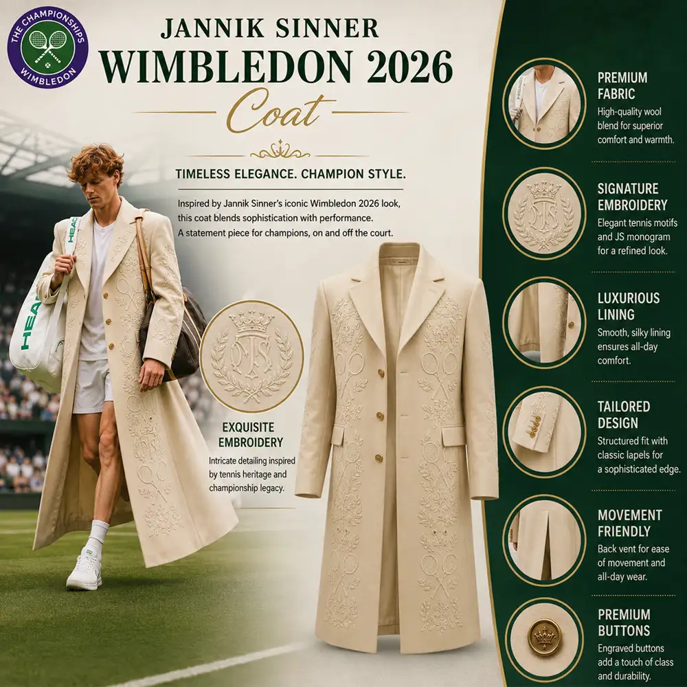 Jannik Sinner Wimbledon 2026 Coat infographic guide