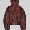 Jean Paul Gaultier 1990s Iridescent Maroon Bomber Jacket front view