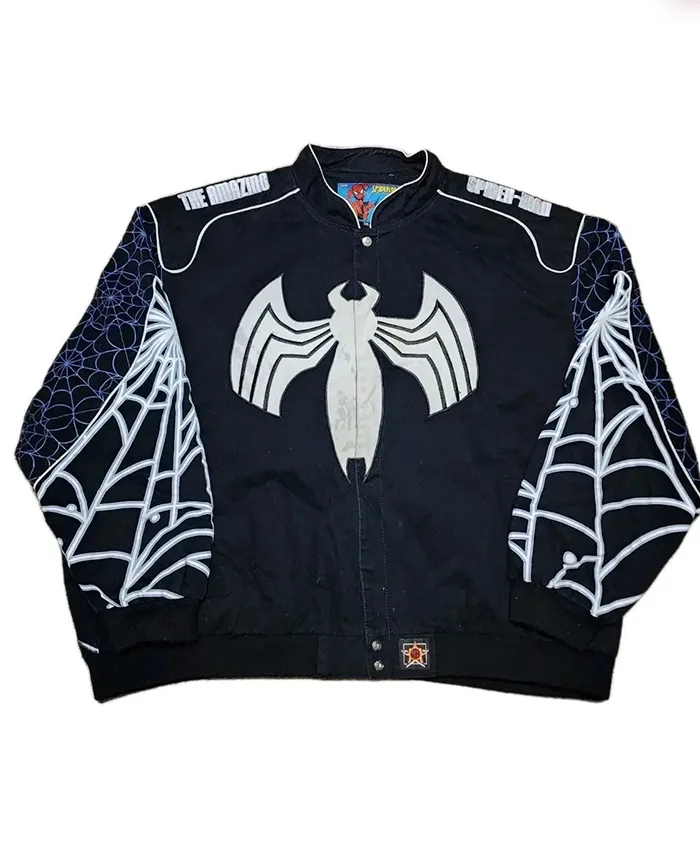Jeff Hamilton Marvel Spider-Man Vintage Black Varsity Jacket