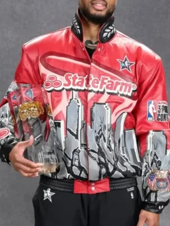 Jeff Hamilton State Farm WNBA 3-Point Contest Champion Red Leather Jacket front