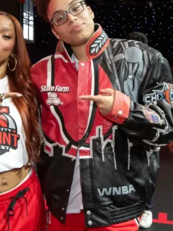 Jeff Hamilton State Farm WNBA 3-Point Contest Champion Red Leather Jacket side view
