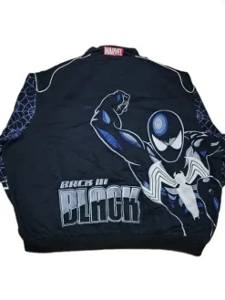 Jeff Hamilton Vintage Marvel Spider-Man Black Varsity Jacket