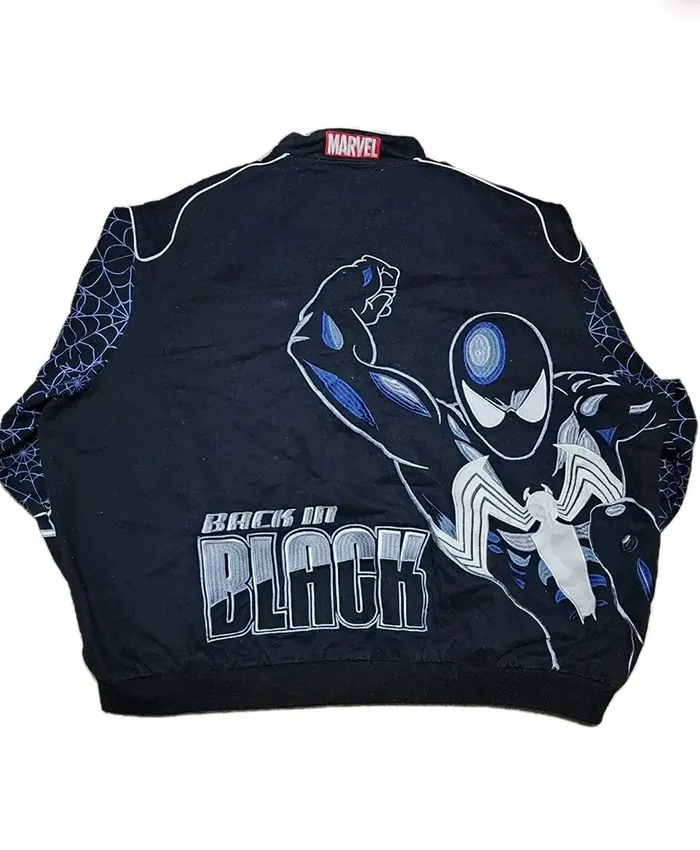 Jeff Hamilton Vintage Marvel Spider-Man Black Varsity Jacket