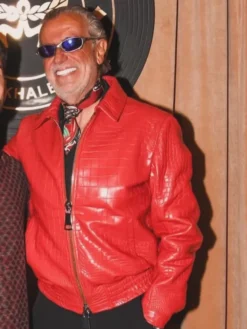 Jeff Hamilton We The Best Red Croc Leather Jacket