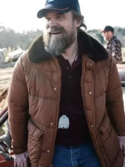 Jim Hopper Stranger Things David Harbour Shearling Brown Puffer Jacket