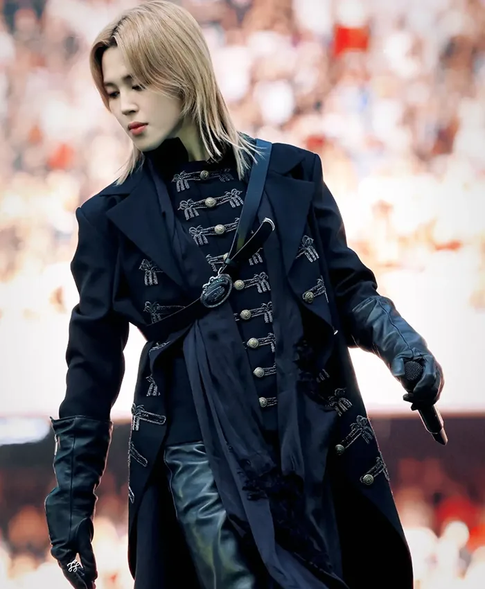 Jimin Dior Arirang Paris Tour Wool Black Coat Side View